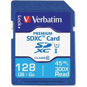 Verbatim 44025 128GB Premium SDXC Memory Card, UHS-I Class 10