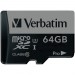 Verbatim 47042 64GB Pro 600X microSDXC Memory Card with Adapter, UHS-I U3 Class 10