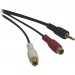 Tripp Lite P315-06N 3.5 mm Mini Stereo to 2 RCA Audio Y Splitter Adapter Cable (M/F), 6