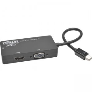 Tripp Lite P137-06N-HDV-4K Mini DisplayPort 1.2 to VGA/DVI/HDMI All-in-One Converter Adapter, 4K