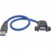 Tripp Lite U324-001-APM USB 3.0 SuperSpeed Panel-Mount Type-A Extension Cable (M/F), 1 ft