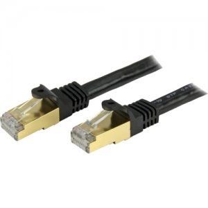 StarTech.com C6ASPAT25BK 25 ft Black Shielded Snagless 10 Gigabit Cat 6a STP Patch Cable