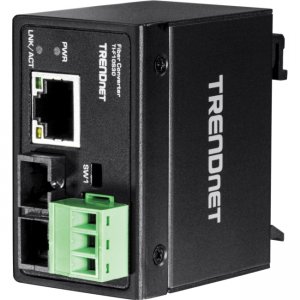 TRENDnet TI-F10S30 Hardened Industrial 100Base-FX Single-Mode SC Fiber Converter (30 km, 18.6 mi.)