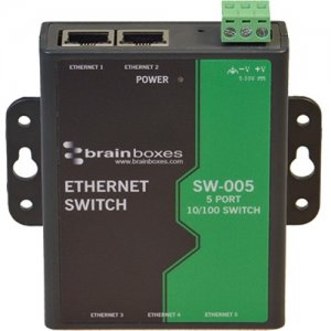 Brainboxes SW-005-X100M Unmanaged Ethernet Switch 5 Ports SW-005