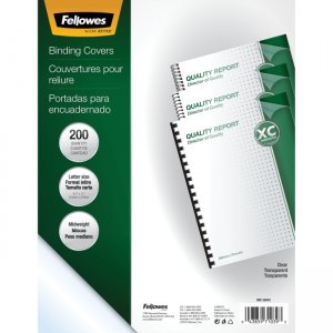 Fellowes 5204303 Crystals Clear PVC Covers - Letter, 200 Pack
