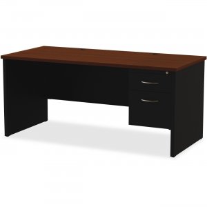 Lorell 79145 Walnut Laminate Comm. Steel Desk Series