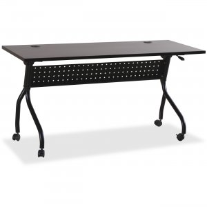 Lorell 60733 Espresso/Silver Training Table