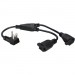 QVS PPRT-ADPT2-2PK 2-Pack 12 Inches 90degree Flat-Plug OutletSaver AC Power Splitter Adaptor