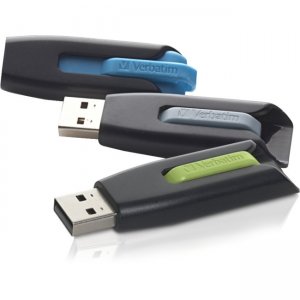 Verbatim 99126 16GB Store 'n' Go V3 USB 3.0 Flash Drive - 3pk - Blue, Green, Gray