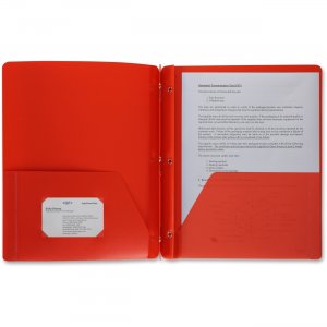 Business Source 20887 3-Hole Punched Poly Portfolios BSN20887