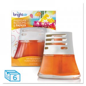 Bright Air 900021CT Scented Oil Air Freshener, Hawaiian Blossoms and Papaya, Orange, 2.5oz, 6/Carton BRI900021CT