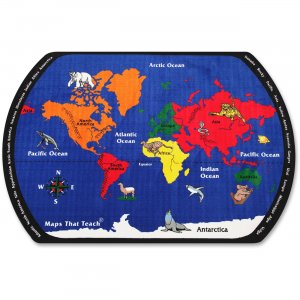 Flagship Carpets FE12258A Maps That Teach Global Rug