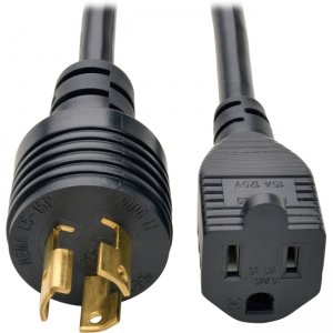 Tripp Lite P025-001 Heavy-Duty Power Adapter Cord, 15A, 14AWG (NEMA 5-15R to L5-15P), 1-ft.