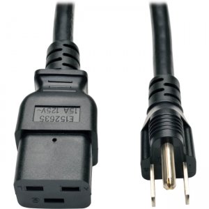 Tripp Lite P034-008 Heavy-Duty Power Adapter Cord, 15A, 14AWG (IEC-320-C19 to NEMA 5-15P), 8-ft