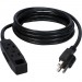QVS PC3PX-15-5PK 5-Pack 3-Outlet 3-Prong 15ft Power Extension Cord