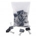 Universal UNV10220VP Binder Clips in Zip-Seal Bag, Large, Black/Silver, 36/Pack