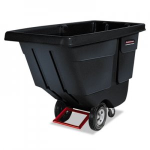 Rubbermaid Commercial RCP1314BLA Rotomolded Tilt Truck, Rectangular, Plastic, 850 lb Capacity, Black