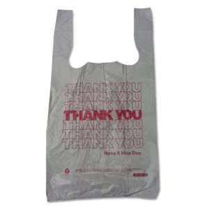 Barnes Paper Company BPC6415THYOU Plastic Thank-You T-Sack, 2 mil, 4" x 15", White, 2,000/Carton