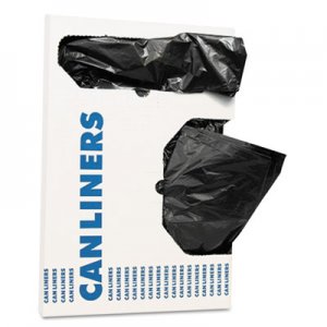 AccuFit HERH4832TKX01 Linear Low Density Can Liners with AccuFit Sizing, 16 gal, 1 mil, 24" x 32", Black, 250/Carton