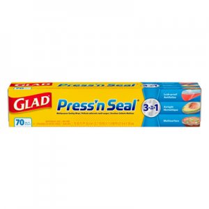 Glad CLO70441 Press'n Seal Plastic Wrap, 70 Square Foot, 12 Rolls per Carton