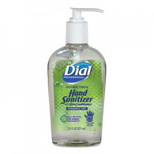 Dial Professional DIA01585EA Antibacterial with Moisturizers Gel Hand Sanitizer, 7.5 oz, Pump, Fragrance-Free