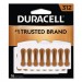 Duracell DURDA312B16ZM09 Button Cell Hearing Aid Battery #312, 16/Pk