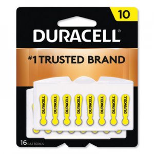 Duracell DURDA10B16ZM10 Button Cell Hearing Aid Battery, #10, 16/Pk
