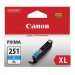 Canon CNM6449B001 6449B001 (CLI-251XL) ChromaLife100+ High-Yield Ink, Cyan