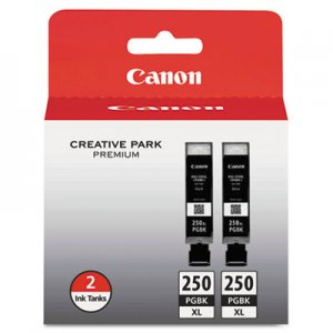 Canon CNM6432B004 6432B004 (PGI-250XL) ChromaLife100+ High-Yield Ink, Black, 2/PK