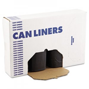 Boardwalk BWK385817BLK High-Density Can Liners, 60 gal, 14 microns, 38" x 58", Black, 200/Carton