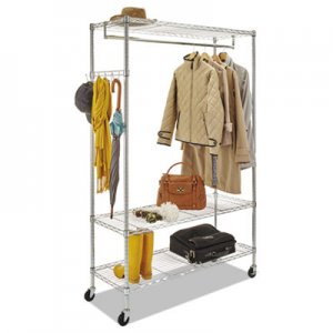 Alera ALEGR364818SR Wire Shelving Garment Rack, 40 Garments, 48w x 18d x 75h, Silver