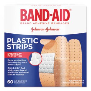 Band-Aid JOJ100563500 Plastic Adhesive Bandages, 3/4 x 3, 60/Box