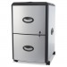 Storex STX61351U01C Two-Drawer Mobile Filing Cabinet, Metal Siding, 19w x 15d x 23h, Silver/Black