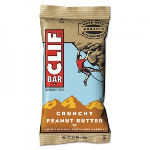 CLIF Bar 50120 Energy Bar, Crunchy Peanut Butter, 2.4oz, 12/Box CBC50120