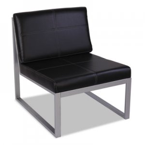 Alera ALERL8319CS Ispara Series Armless Cube Chair, 26-3/8 x 31-1/8 x 30, Black/Silver