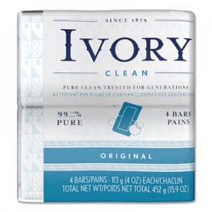 Ivory PGC82757 Bar Soap, Original Scent, 4 oz, 4/Pack, 18 Packs/Carton