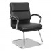 Alera ALENR4319 Neratoli Series Slim Profile Guest Chair, Black Soft Leather, Chrome Frame