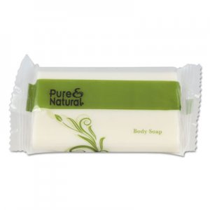 Pure & Natural PNN500150 Body and Facial Soap, Fresh Scent, # 1 1/2 Flow Wrap Bar, 500/Carton