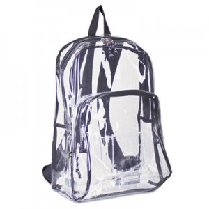 Eastsport EST193971BJBLK Backpack, PVC Plastic, 12 1/2 x 5 1/2 x 17 1/2, Clear/Black