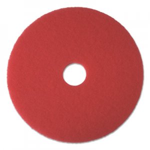 Boardwalk BWK4017RED Buffing Floor Pads, 17" Diameter, Red, 5/Carton