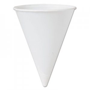 Dart SCC42BR Bare Treated Paper Cone Water Cups, 4 1/4 oz., White, 200/Bag