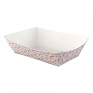 Boardwalk BWK30LAG250 Paper Food Baskets, 2.5lb Capacity, Red/White, 500/Carton