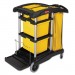 Rubbermaid Commercial HYGEN RCP9T73 HYGEN M-fiber Healthcare Cleaning Cart, 22w x 48-1/4d x 44h, Black/Yellow/Silver