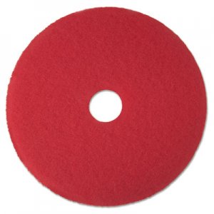 3M MMM08389 Low-Speed Buffer Floor Pads 5100, 14" Diameter, Red, 5/Carton