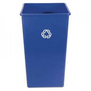 Rubbermaid Commercial RCP395973BLU Recycling Container, Square, Plastic, 50 gal, Blue