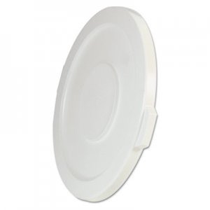 Rubbermaid Commercial RCP2631WHI Round Flat Top Lid, for 32 gal Round BRUTE Containers, 22.25" diameter, White