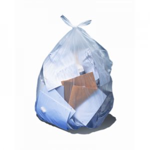 Heritage HERH7658SC Low-Density Can Liners, 60 gal, 1.1 mil, 38 x 58, Clear, 100/Carton