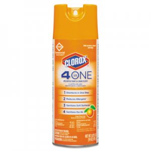 Clorox 31043CT 4-in-One Disinfectant & Sanitizer, Citrus, 14oz Aerosol, 12/Carton CLO31043CT