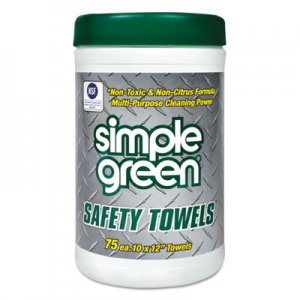 Simple Green 13351CT Safety Towels, 10 x 11 3/4, 75/Canister, 6 per Carton SMP13351CT