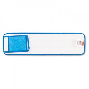 Rubbermaid Commercial RCPQ411BLU Microfiber Wet Room Pads, 24 in. Long, Split Nylon/Polyester Blend, Blue